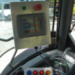 Touchscreen op de tractor voor de besturing van de tunnelsprayer